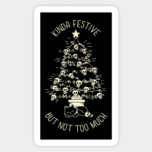 Christmas Tree Little Skulls Black Cat Xmas Kinda Festive by Tobe Fonseca Sticker